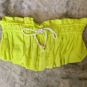 Free People yellow/green tube top